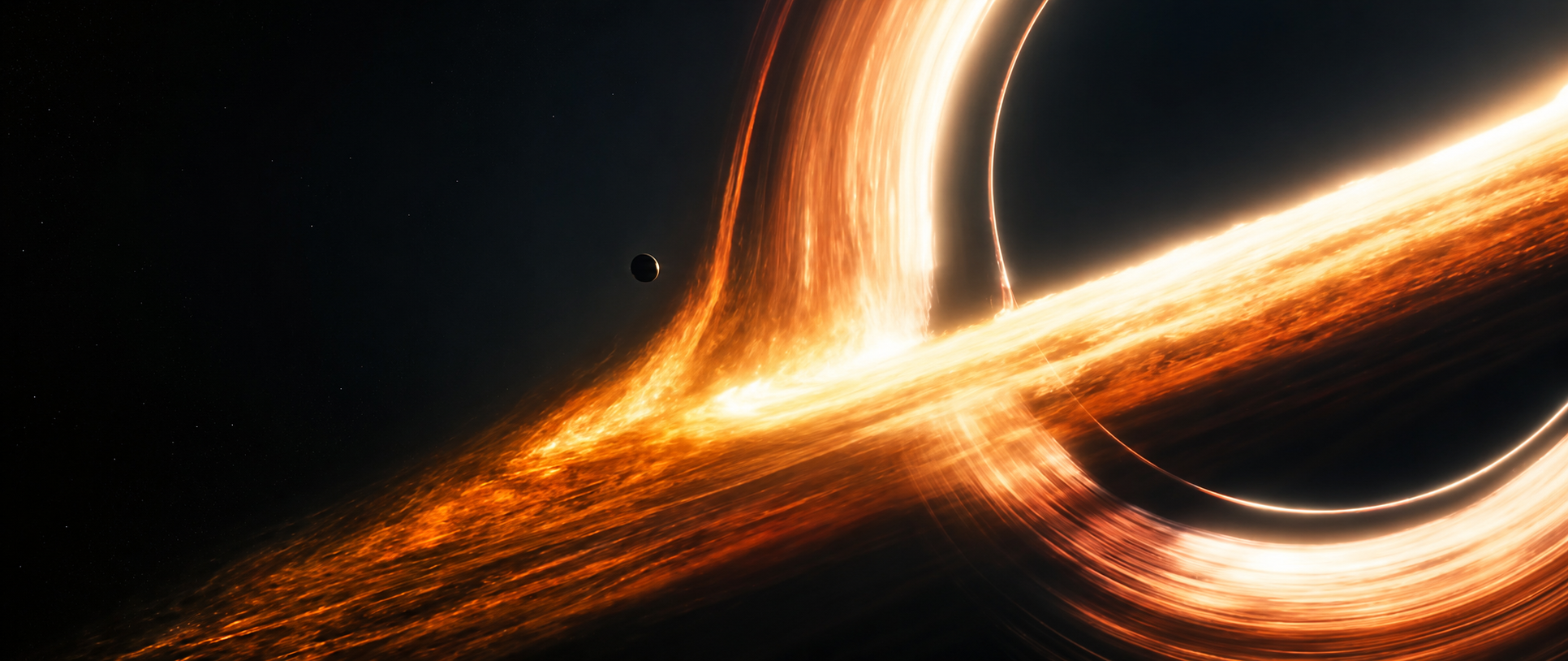 Stylized black hole with glowing orange accretion disk representing Eclipse Scaling's marketing gravity